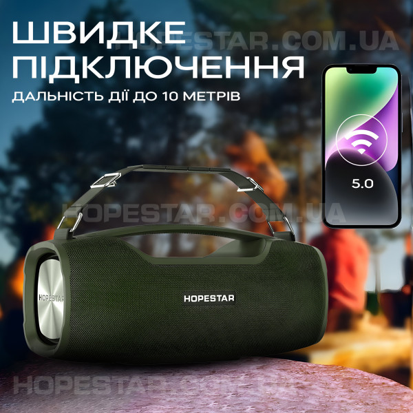 Беспроводная bluetooth колонка Hopestar A6 Pro 55 Вт - Зеленая