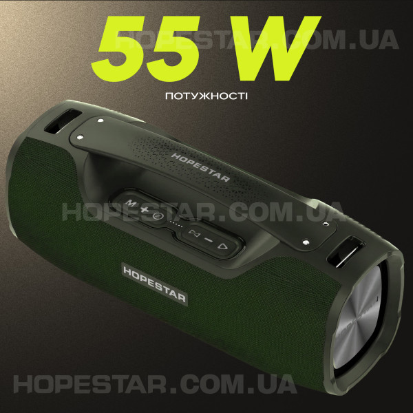 Беспроводная bluetooth колонка Hopestar A6 Pro 55 Вт - Зеленая