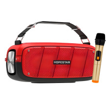 Портативная Bluetooth колонка Hopestar A20 Pro 55Вт красная c микрофоном для караоке