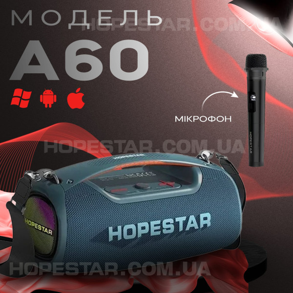 Большая беспроводная портативная колонка Hopestar A60 100W Синий