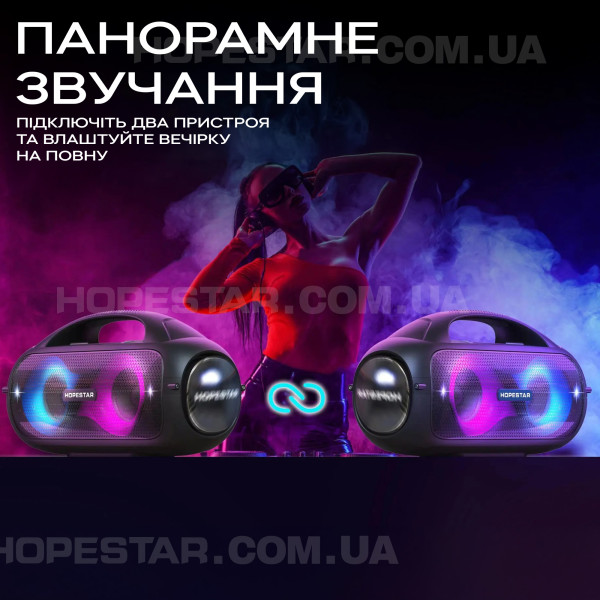 Беспроводная портативная Bluetooth-колонка Hopestar A50 Party - Салатово-черный