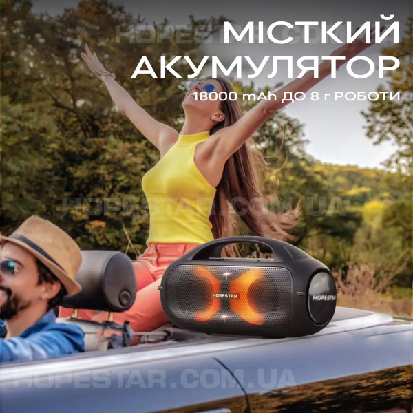 Беспроводная портативная Bluetooth-колонка Hopestar A50 Party - Черный