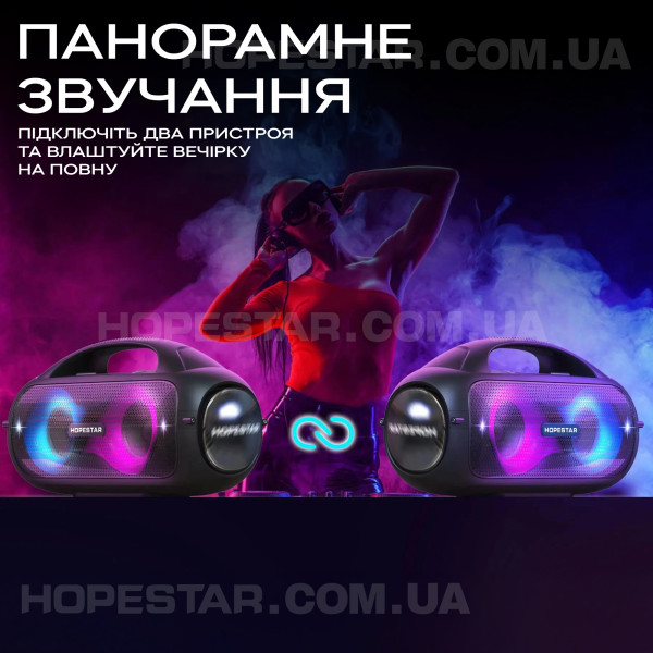 Беспроводная портативная Bluetooth-колонка Hopestar A50 Party - Черный
