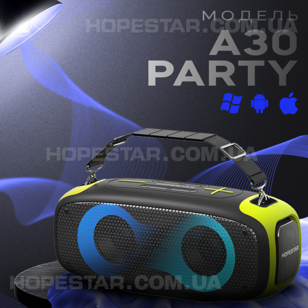 Портативная Bluetooth-колонка Hopestar A30 Party - Черно-салатовый