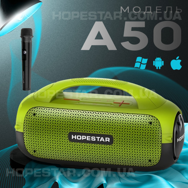 Оригинальная портативная Bluetooth-колонка Hopestar A50 - Салатово-черный