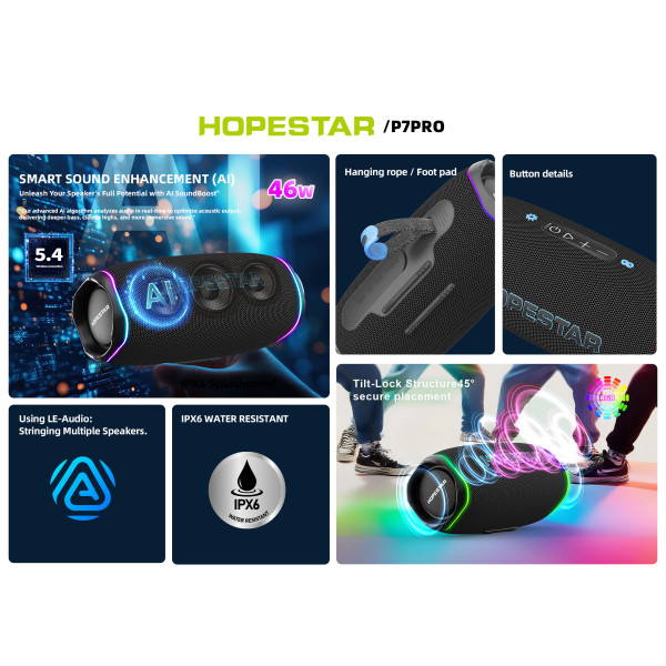 Оригинальная bluetooth колонка P7 Pro HOPESTAR Черная