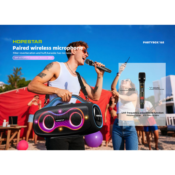 Беспроводная портативная колонка Hopestar PartyBox 168 400W Черная